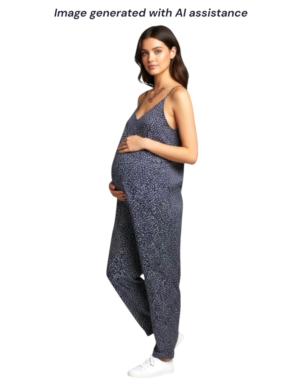 Hatch maternity M (2 in brand) Georgia navy cheetah satin jumpsuit